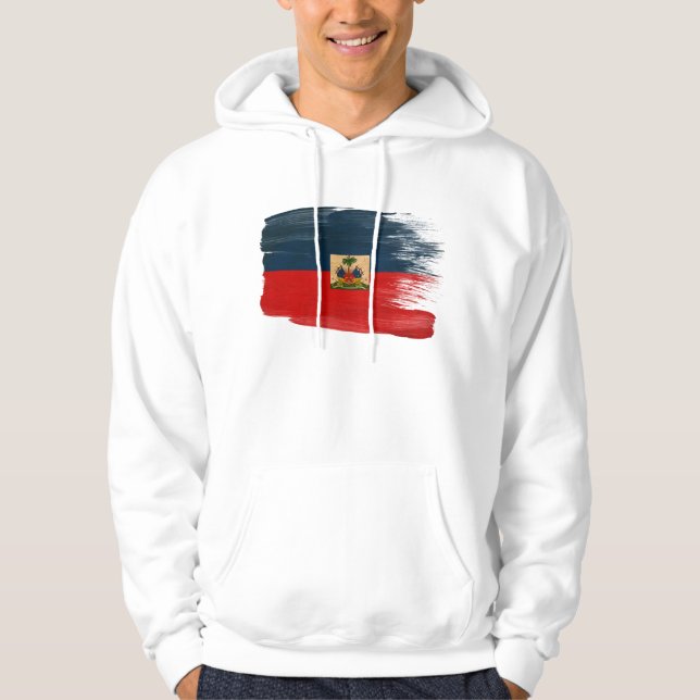 Sweat - shirt à capuche de drapeau du Haïti (Devant)