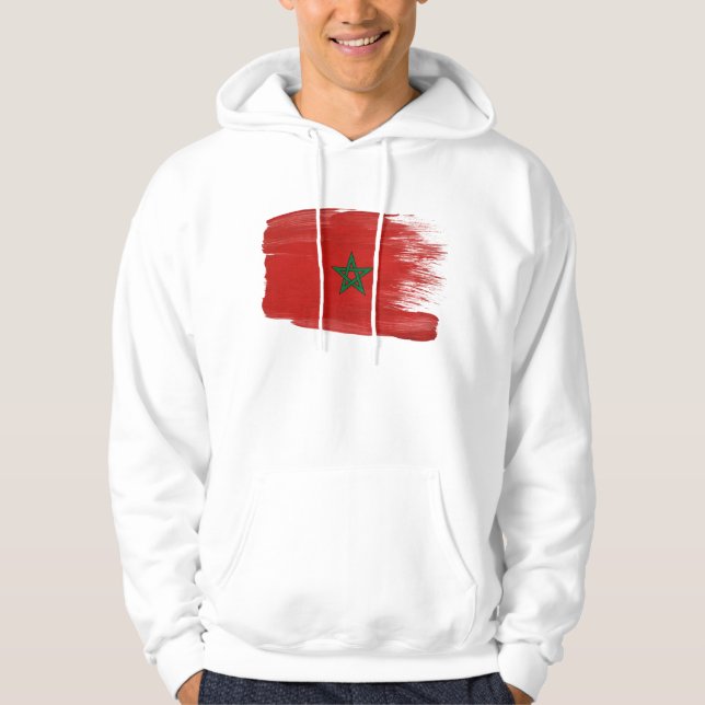 Sweat - shirt à capuche de drapeau du Maroc (Devant)