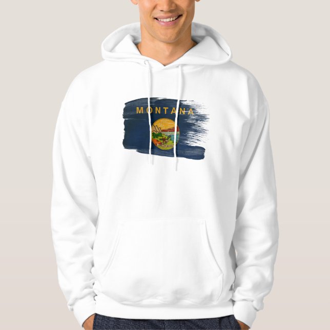 Sweat - shirt à capuche de drapeau du Montana (Devant)