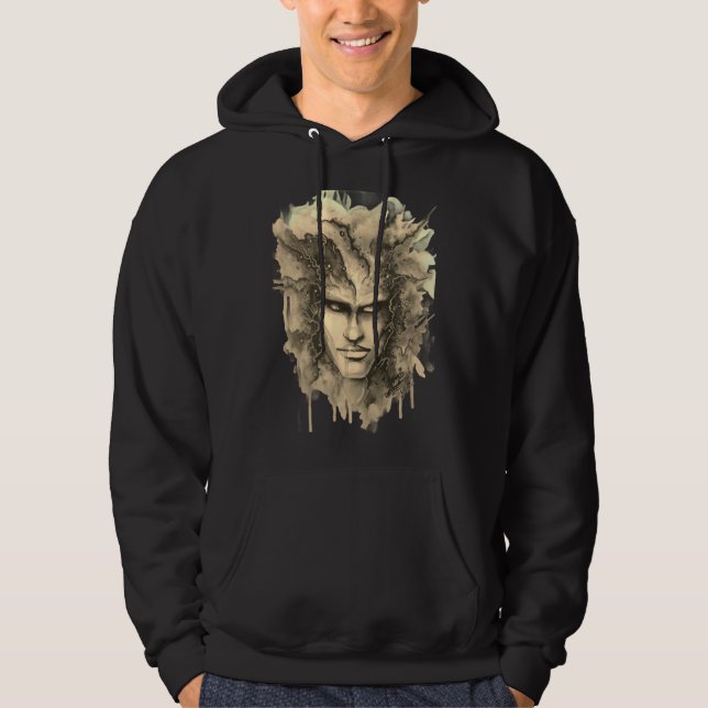 Sweat - shirt à capuche de face aquarelle (Devant)
