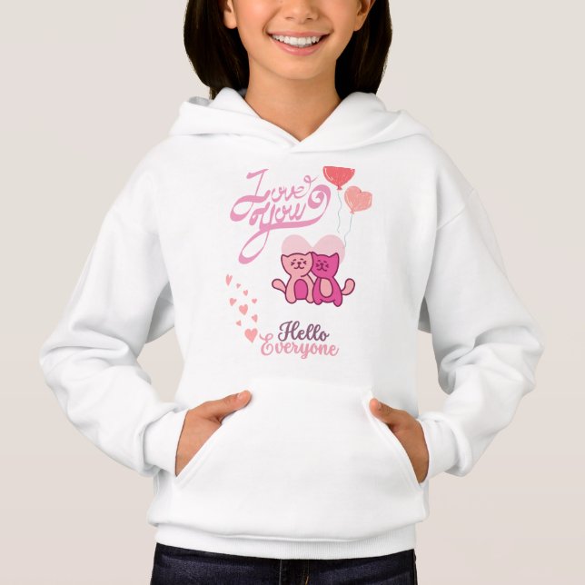 SWEAT - SHIRT À CAPUCHE DE FEMMES DOUCES AVEC LES  (Devant)