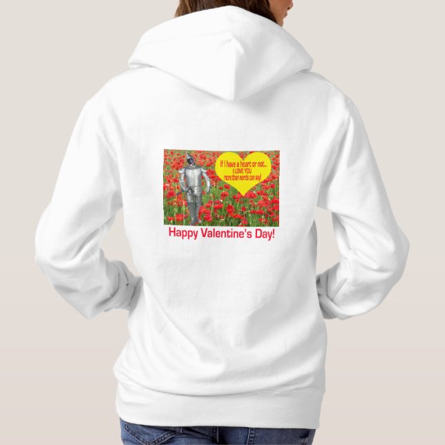 sweat - shirt à capuche de femmes. Heureuse Sainte (Dos)