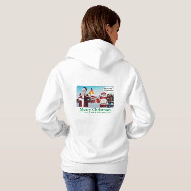 sweat - shirt à capuche de femmes. Joyeux Noël. ch (Dos entier)