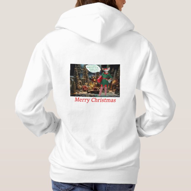 sweat - shirt à capuche de femmes. Joyeux Noël. fe (Dos)