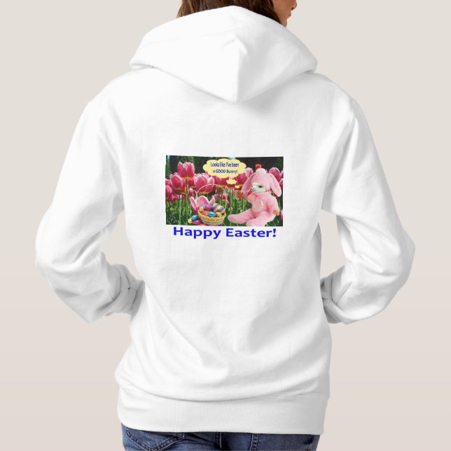 sweat - shirt à capuche de femmes. Joyeux Pâques.  (Dos)