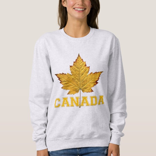 Sweat - shirt à capuche de feuille d'érable d'or p (Devant)