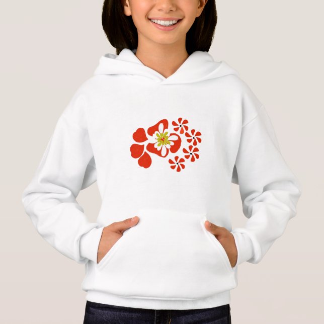Sweat - shirt à capuche de fleurs (Devant)