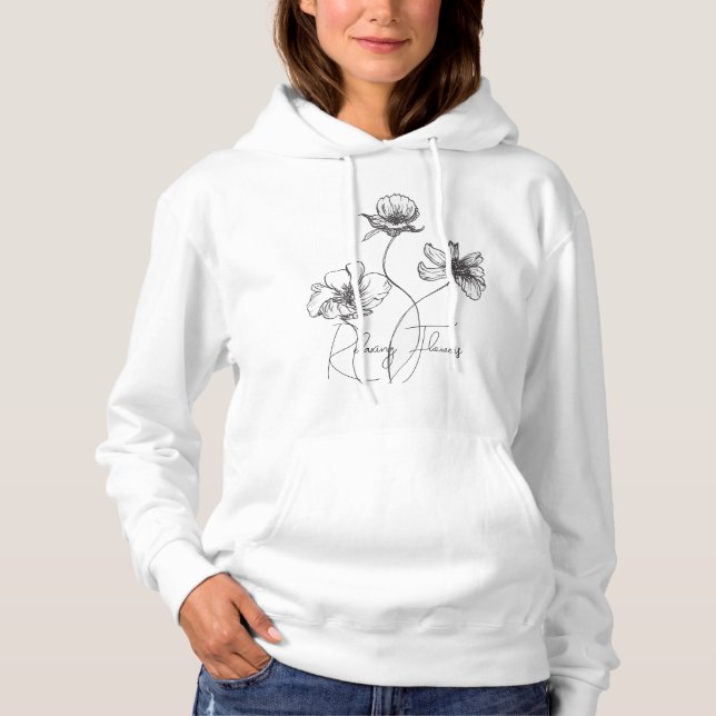Sweat - shirt à capuche de fleurs relaxantes (Devant)
