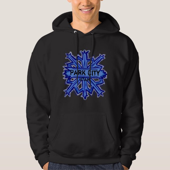 Sweat - shirt à capuche de flocon de neige d'hiver (Devant)