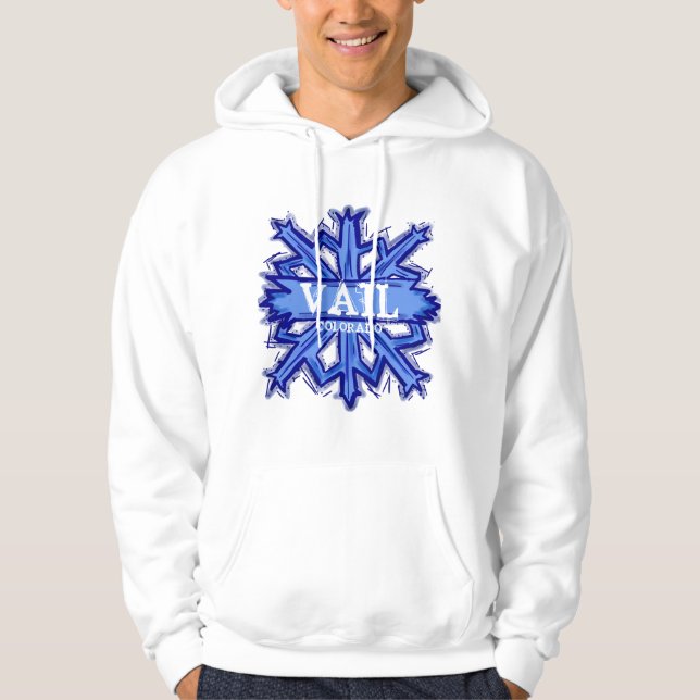 Sweat - shirt à capuche de flocon de neige d'hiver (Devant)