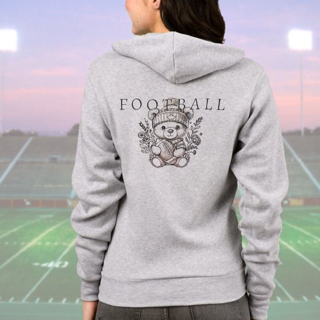 Sweat - shirt à capuche de football personnalisé (Cute Personalized Football Hoodie (back))