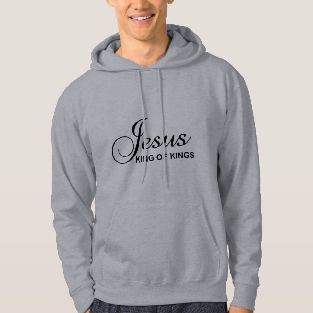 Sweat - shirt à capuche de Jésus-Roi des rois (Devant)