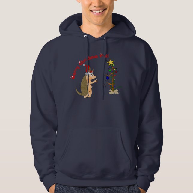 Sweat - shirt à capuche de Joyeux Noël de tatou (Devant)