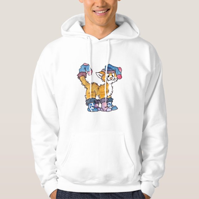 Sweat - shirt à capuche de Kitty de chaussette (Devant)