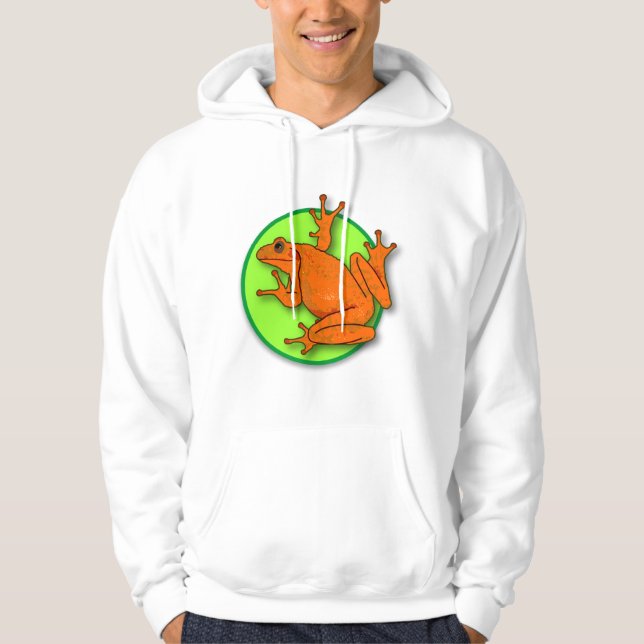Sweat - shirt à capuche de la grenouille orange (Devant)