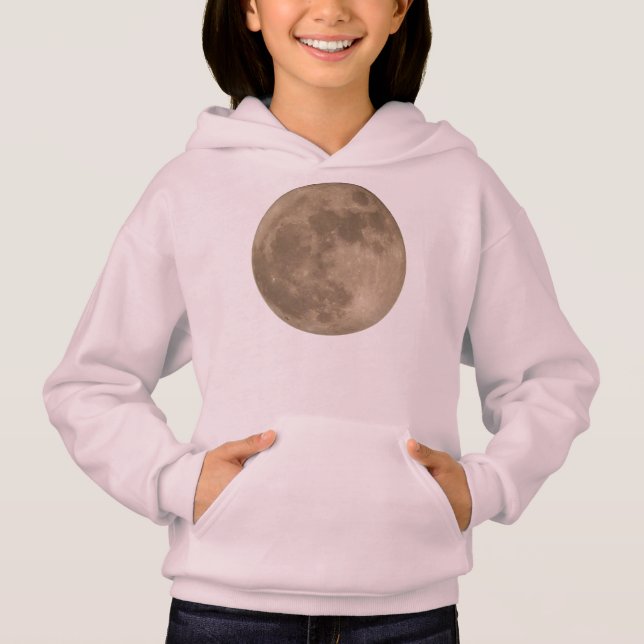 Sweat - shirt à capuche de la lune Pleine lune Swe (Devant)