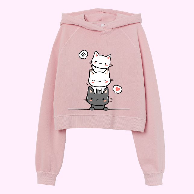 Sweat - shirt à capuche de la pile de chats - "Cha (Créateur téléchargé)