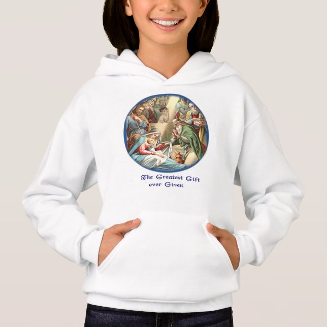 Sweat - shirt à capuche de la scène de la nativité (Devant)