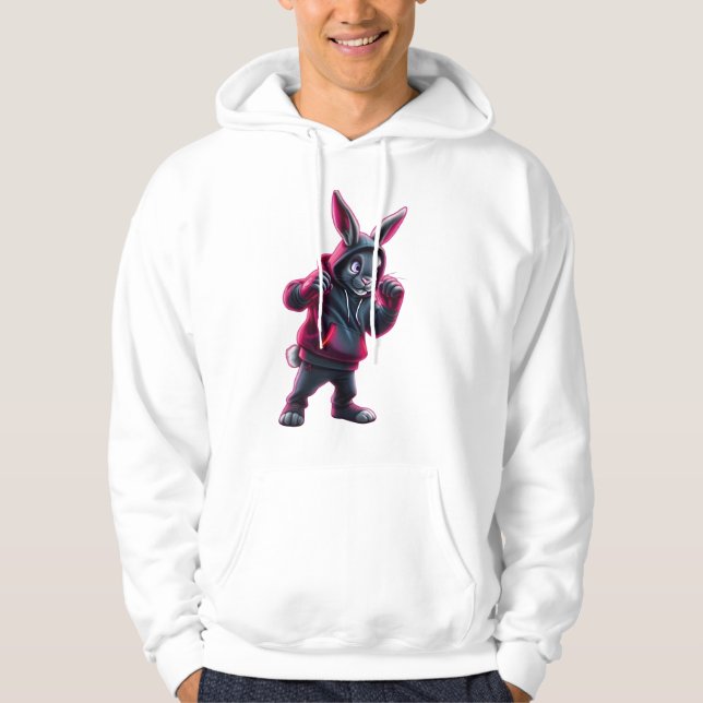 Sweat - shirt à capuche de lapin de boxe (Devant)