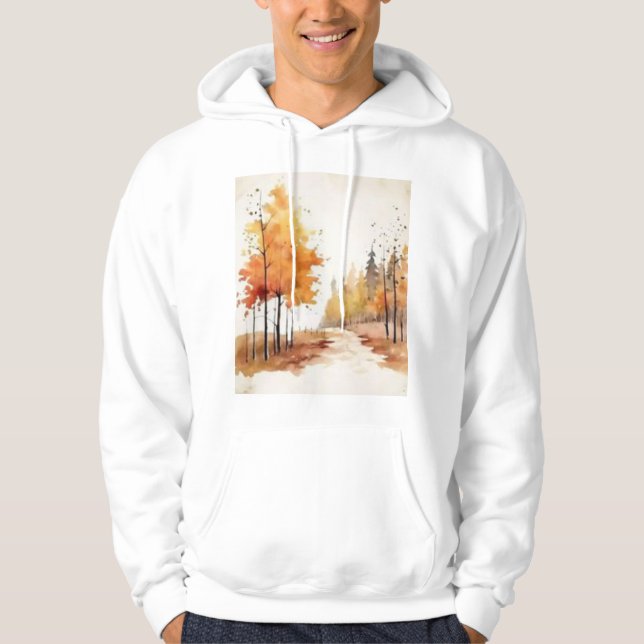 Sweat - shirt à capuche de l'avenue d'automne (Devant)