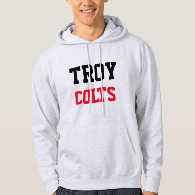 Sweat - shirt à capuche de l'école secondaire Troy (Devant)