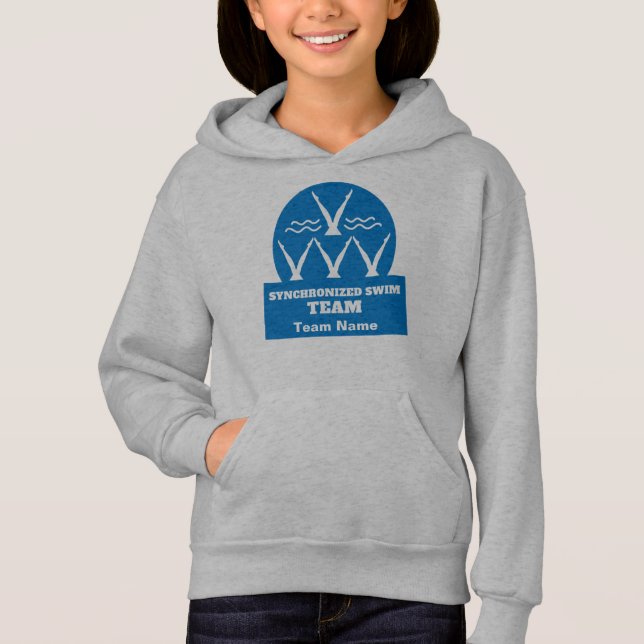 Sweat - shirt à capuche de l'équipe de natation sy (Devant)