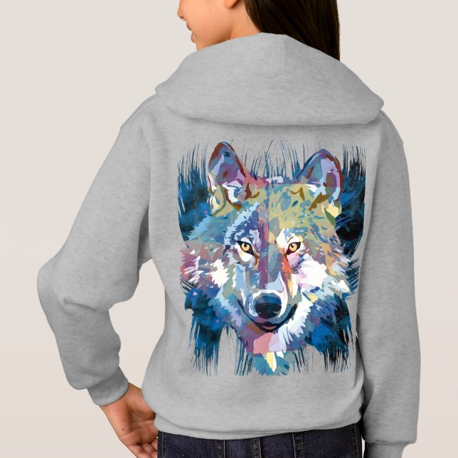 Sweat - shirt à capuche de loup bleu | Sweat - shi (Dos)
