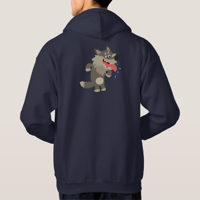 Sweat - shirt à capuche de loup de caricature très (Dos)