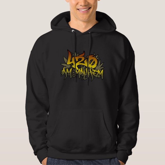 sweat - shirt à capuche de mauvaise herbe de Rasta (Devant)