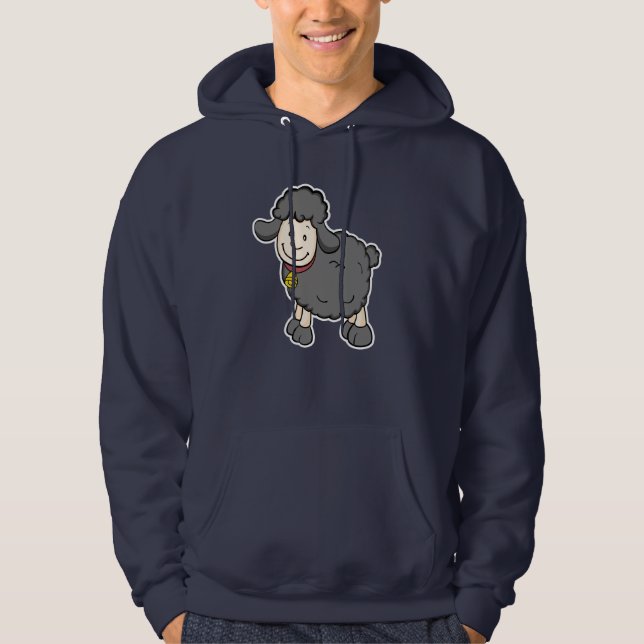 Sweat - shirt à capuche de moutons noirs (Devant)