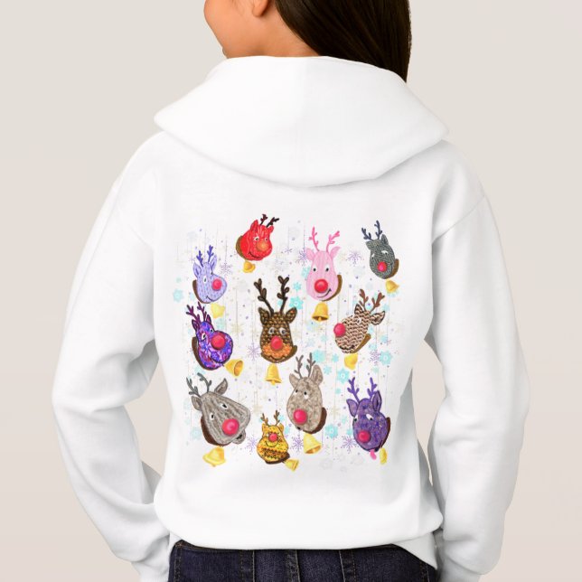 Sweat - shirt à capuche de Noël Reindees (Dos)
