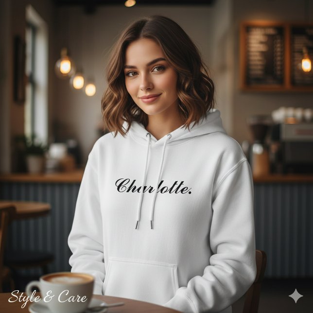 Sweat - shirt à capuche de nom personnalisé classi (Classic Custom Name Hoodie for Women in Soft Style)