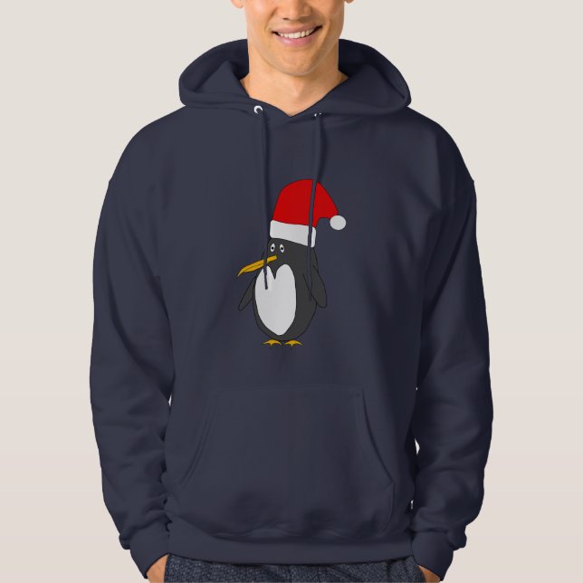 Sweat - shirt à capuche de pingouin de Père Noël (Devant)