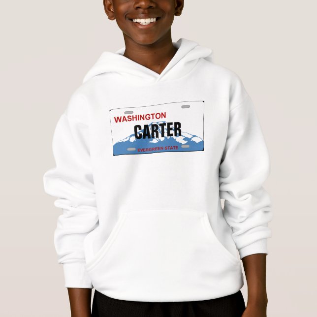 Sweat - shirt à capuche de plaque d'immatriculatio (Devant)