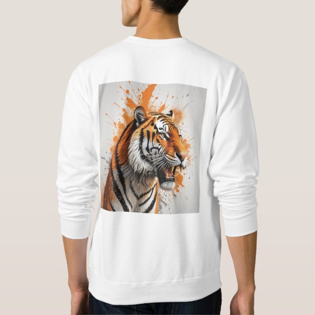 Sweat - shirt à capuche de tigre en ruée (Dos)