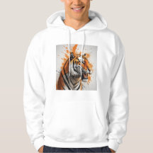 Sweat - shirt à capuche de tigre en ruée