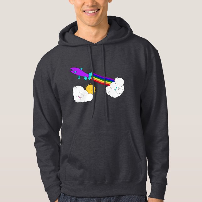 Sweat - shirt à capuche de truite arc-en-ciel (Devant)