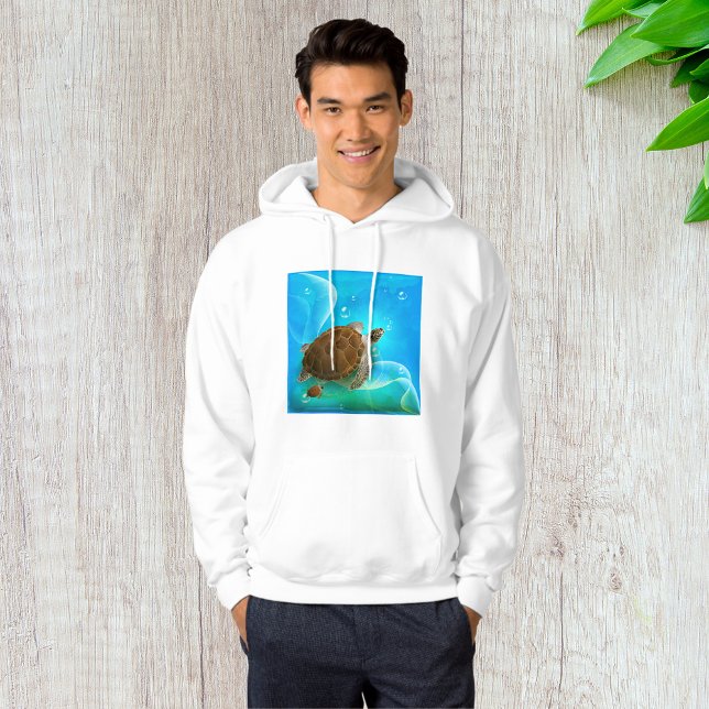 Sweat - shirt à capuche de Turtle Swimming Mens (Créateur téléchargé)
