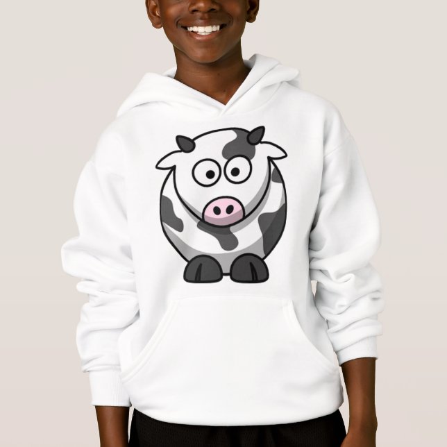 Sweat - shirt à capuche de vache à bande dessinée (Devant)