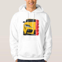sweat - shirt à capuche de voiture de sport jaune