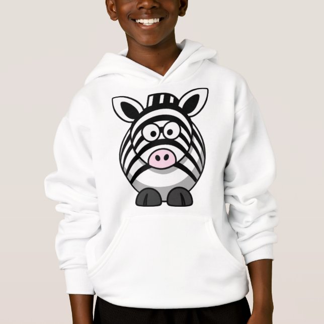 Sweat - shirt à capuche de zèbre de bande dessinée (Devant)