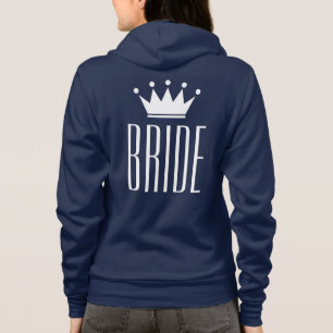Sweat - shirt à capuche de zip rose pour la mariée