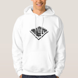 Sweat - shirt à capuche d'échiquier