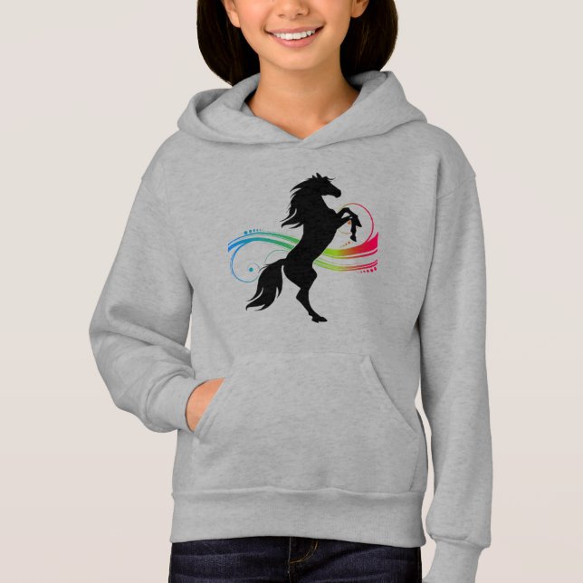 Sweat - shirt à capuche d'élevage du cheval avec d (Devant)