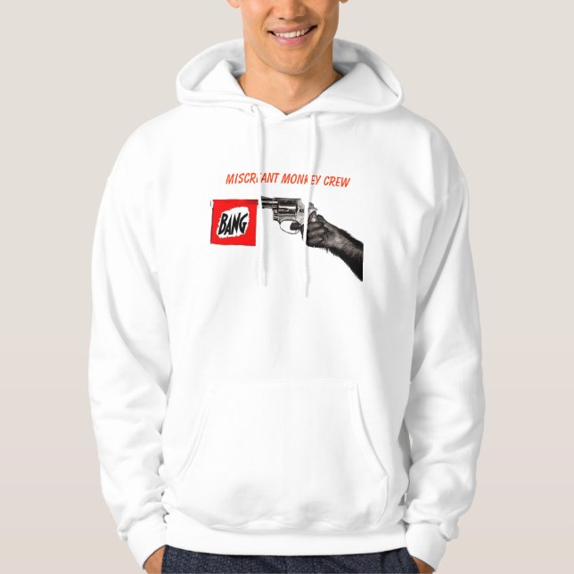 Sweat - shirt à capuche d'équipage de singe (Devant)