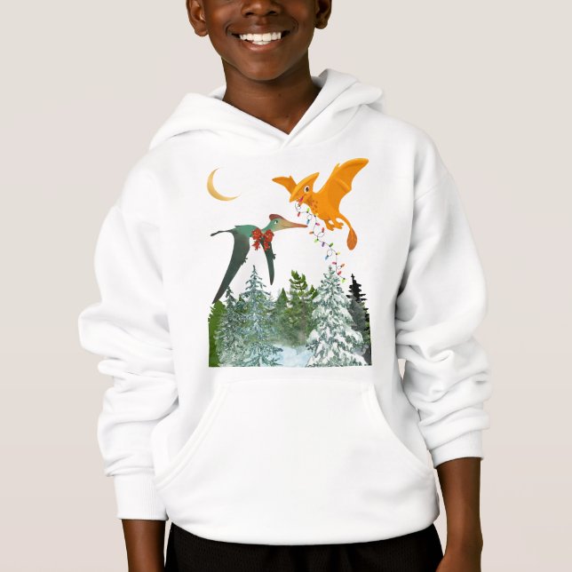 Sweat - shirt à capuche des dragons de Noël (Devant)