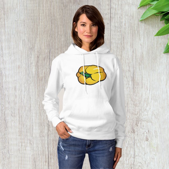 Sweat - shirt à capuche des femmes poivre jaune (Créateur téléchargé)