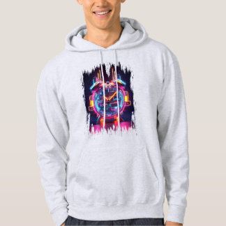 Sweat - shirt à capuche d'horloge Neon Techno