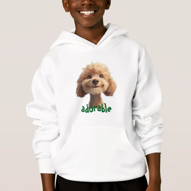 Sweat - shirt à capuche d'illustration de chien ad (Devant)