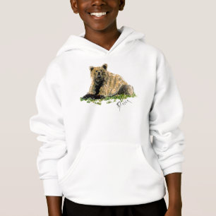 Sweat - shirt à capuche d'ours gris d'enfants